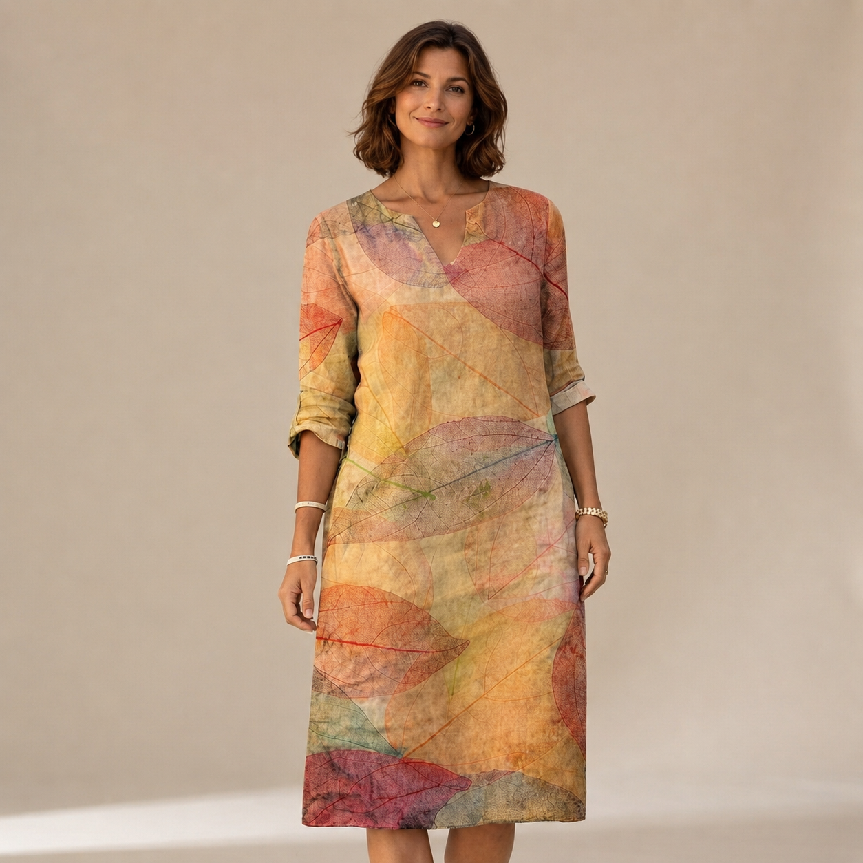 Ninna - Stilvolles und weiches V-Ausschnitt-Kleid