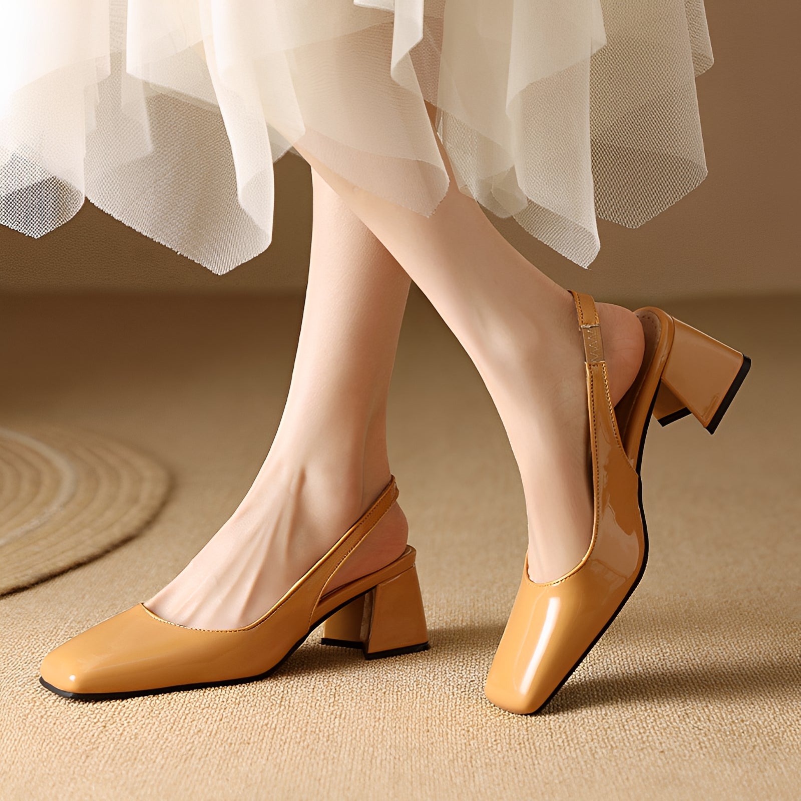 Kristen - Elegante Quadratische Absatzschuhe