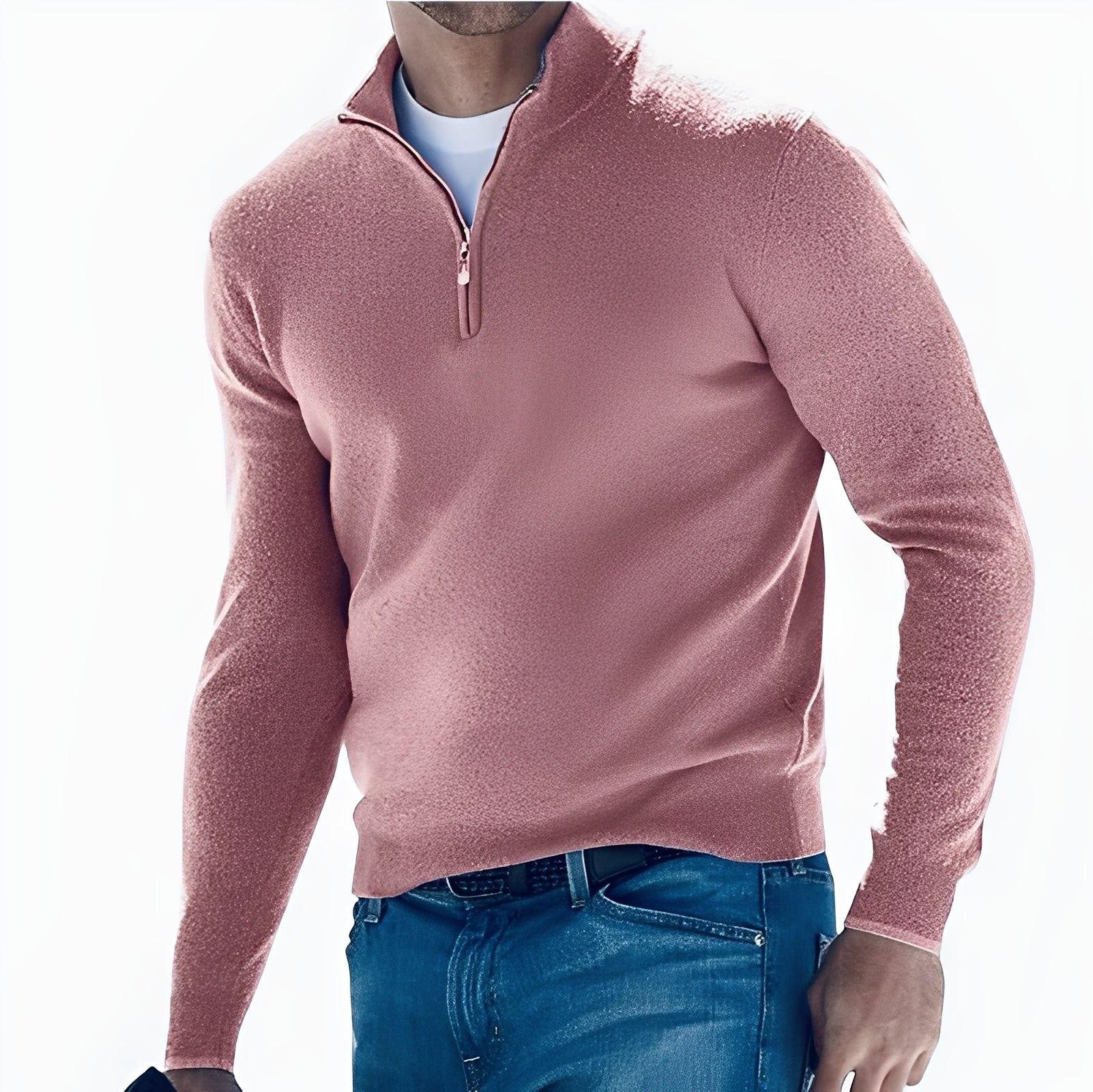 Ralph - Bequemer Herrenpullover mit Zipper
