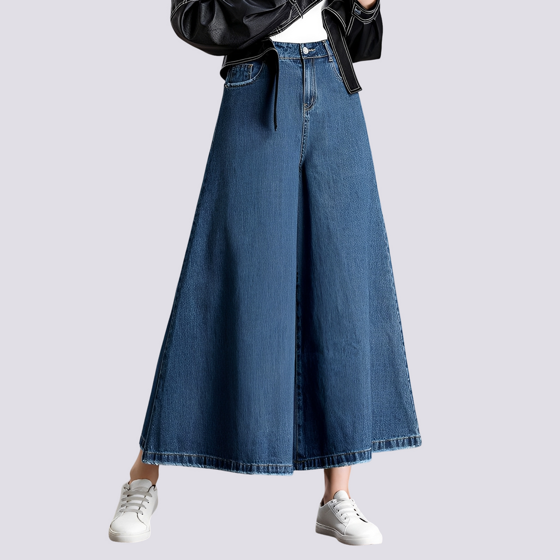Cassie - Stilvolle Jeanshose mit weitem Bein für Damen
