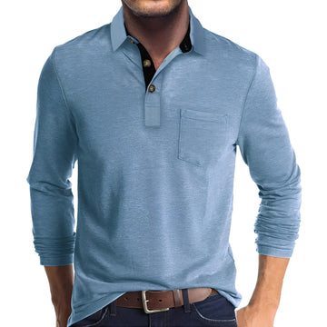 Marty - Lässiges langärmeliges Poloshirt für Herren