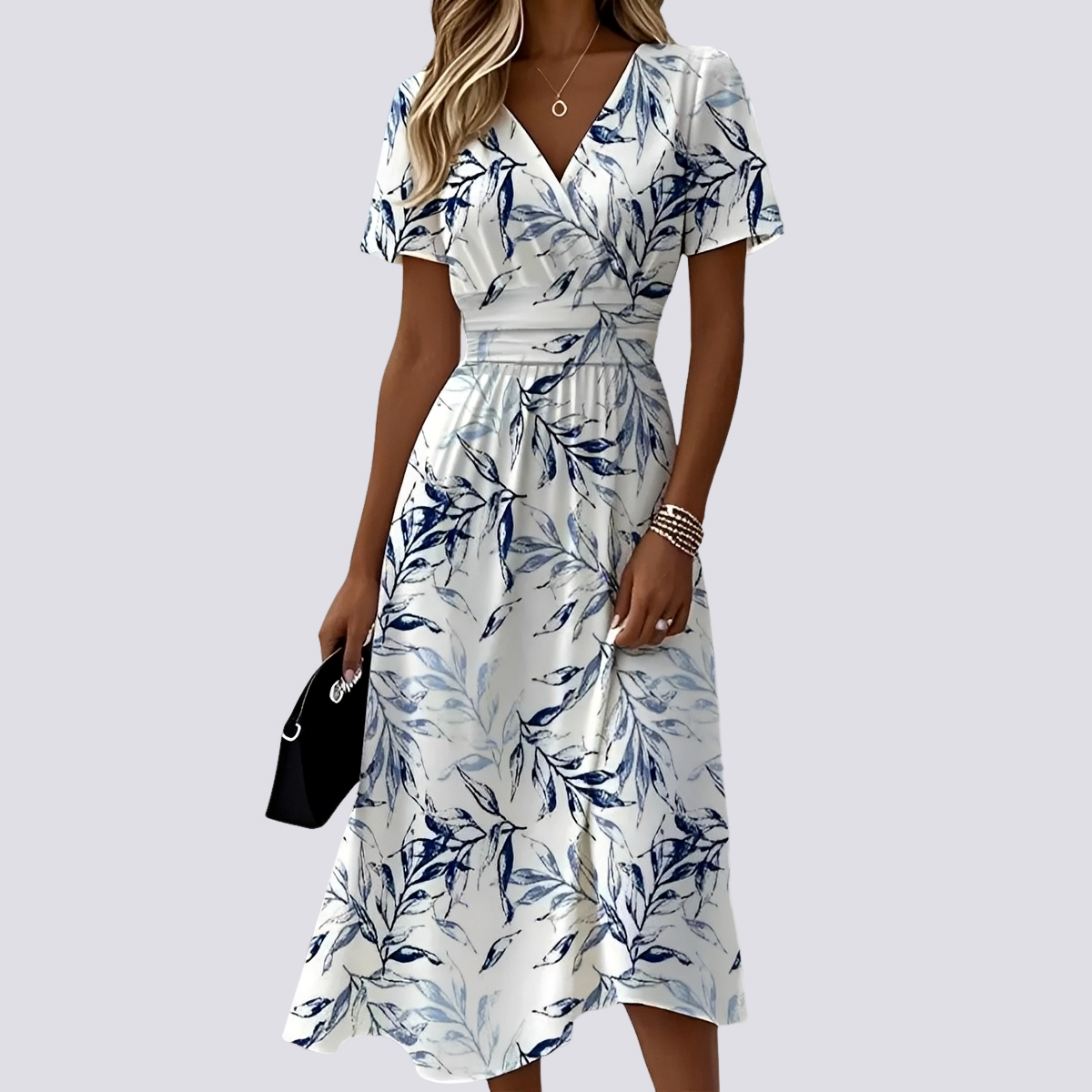 Peggy - Kurzärmeliges Midikleid
