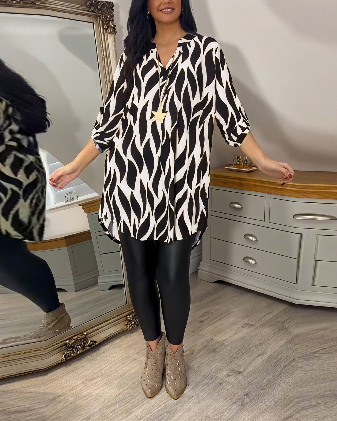 Eleanor - Damenbluse mit Muster