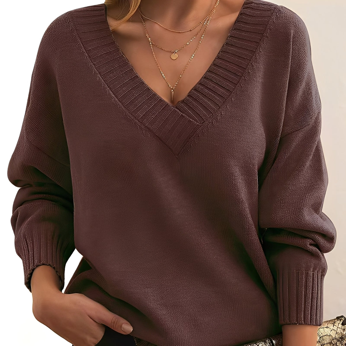 Elexa - Angenehmer V-Ausschnitt-Pullover