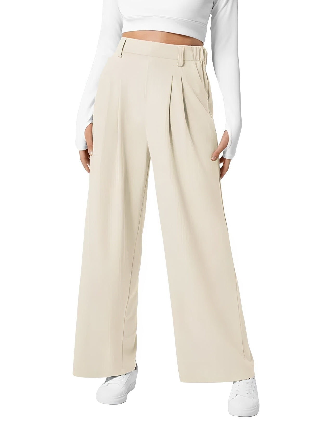 Kyla - High Waist Weitbeinige Elastische Hose