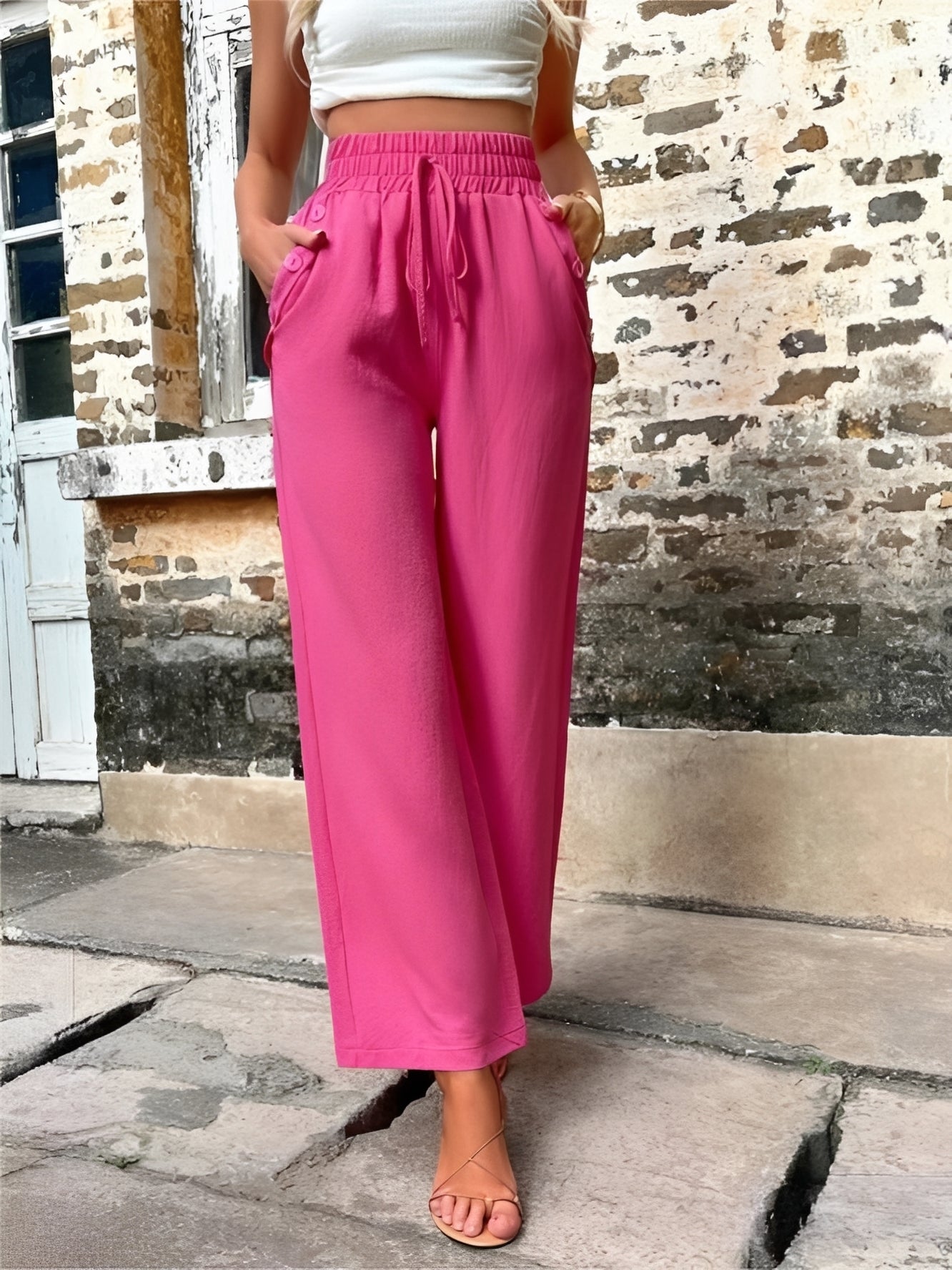 Allie - Stilvolle, locker sitzende Hose mit hoher Taille für Damen