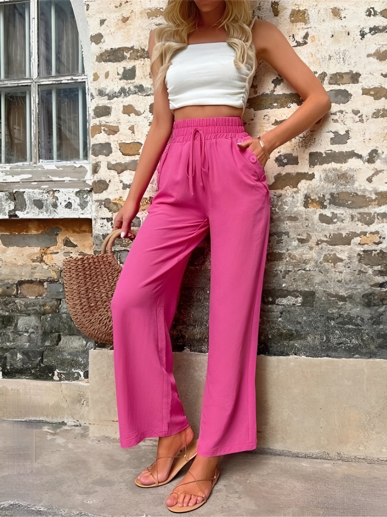 Allie - Stilvolle, locker sitzende Hose mit hoher Taille für Damen
