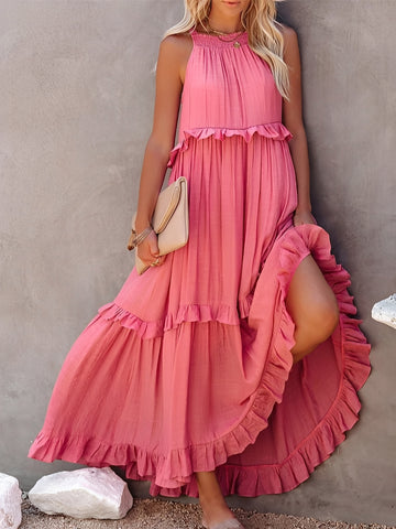 Zanna - Stilvolles, ärmelloses Rüschenkleid für Damen