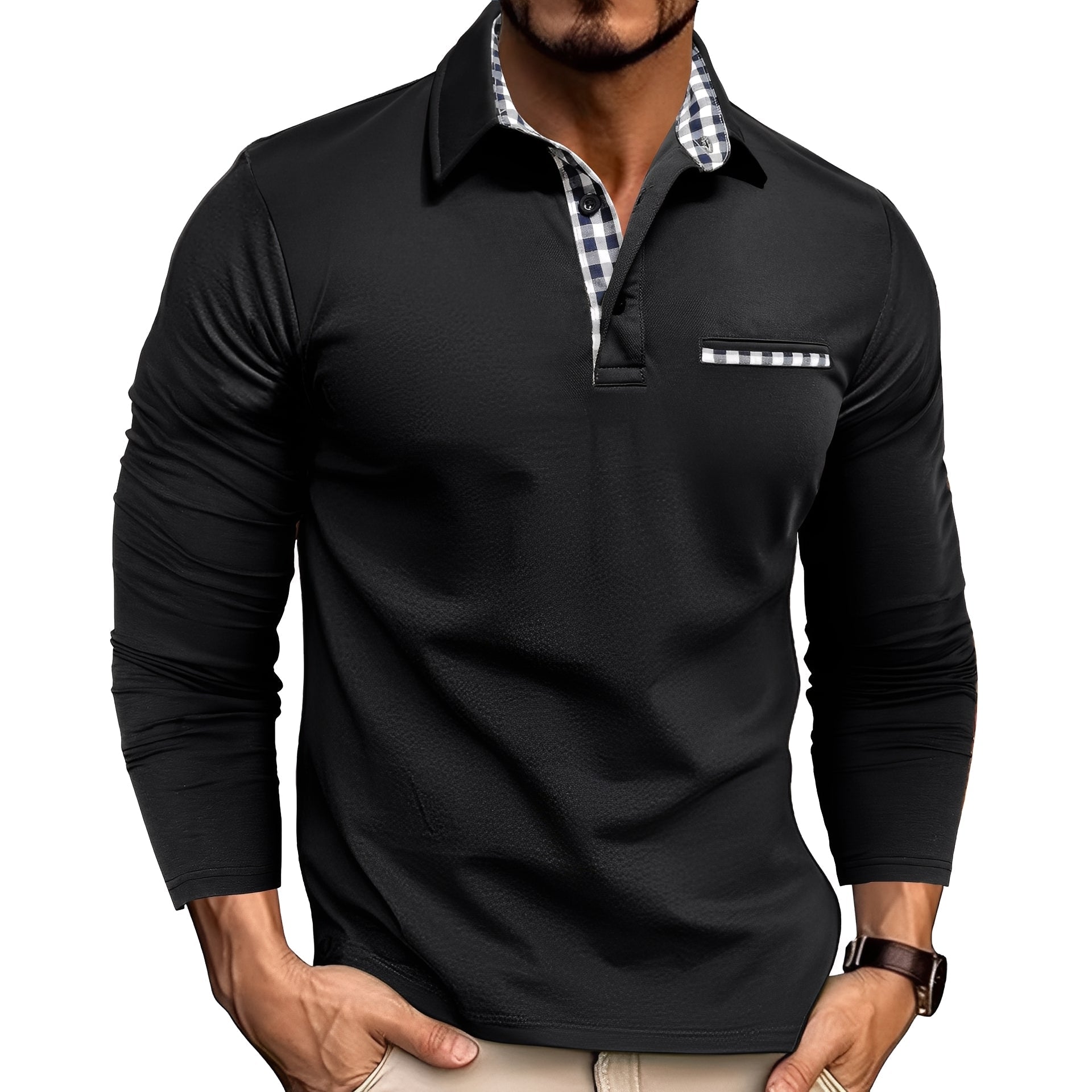 Rupert - Bequemes Langarm-Poloshirt für Männer