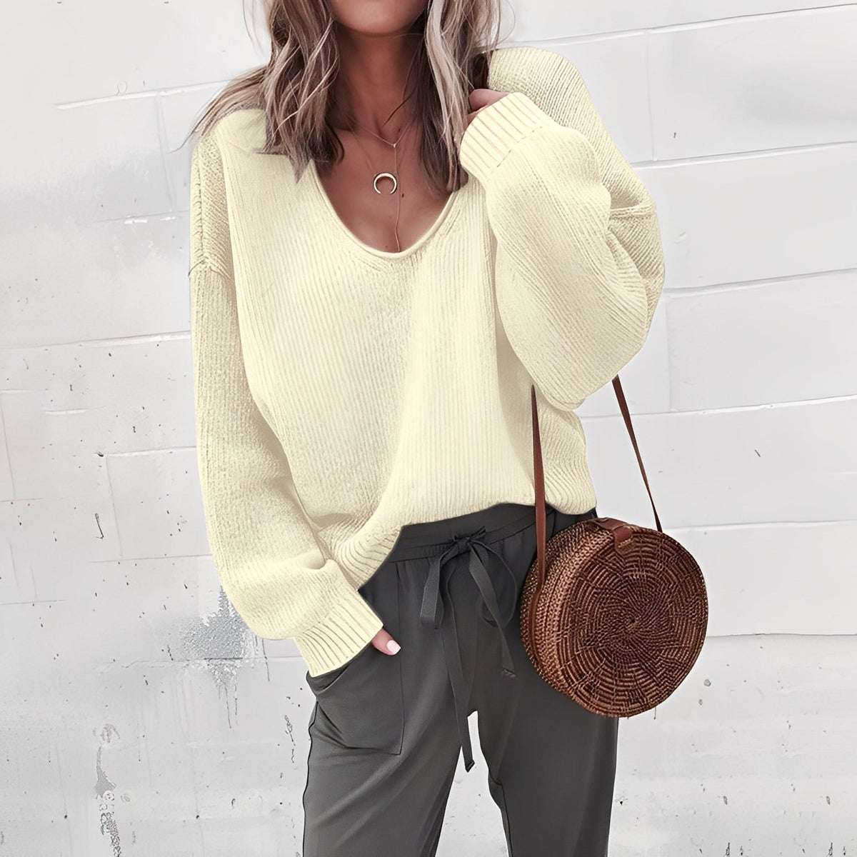 Ariella - Bequemer, wohlig warmer Pullover mit V-Ausschnitt