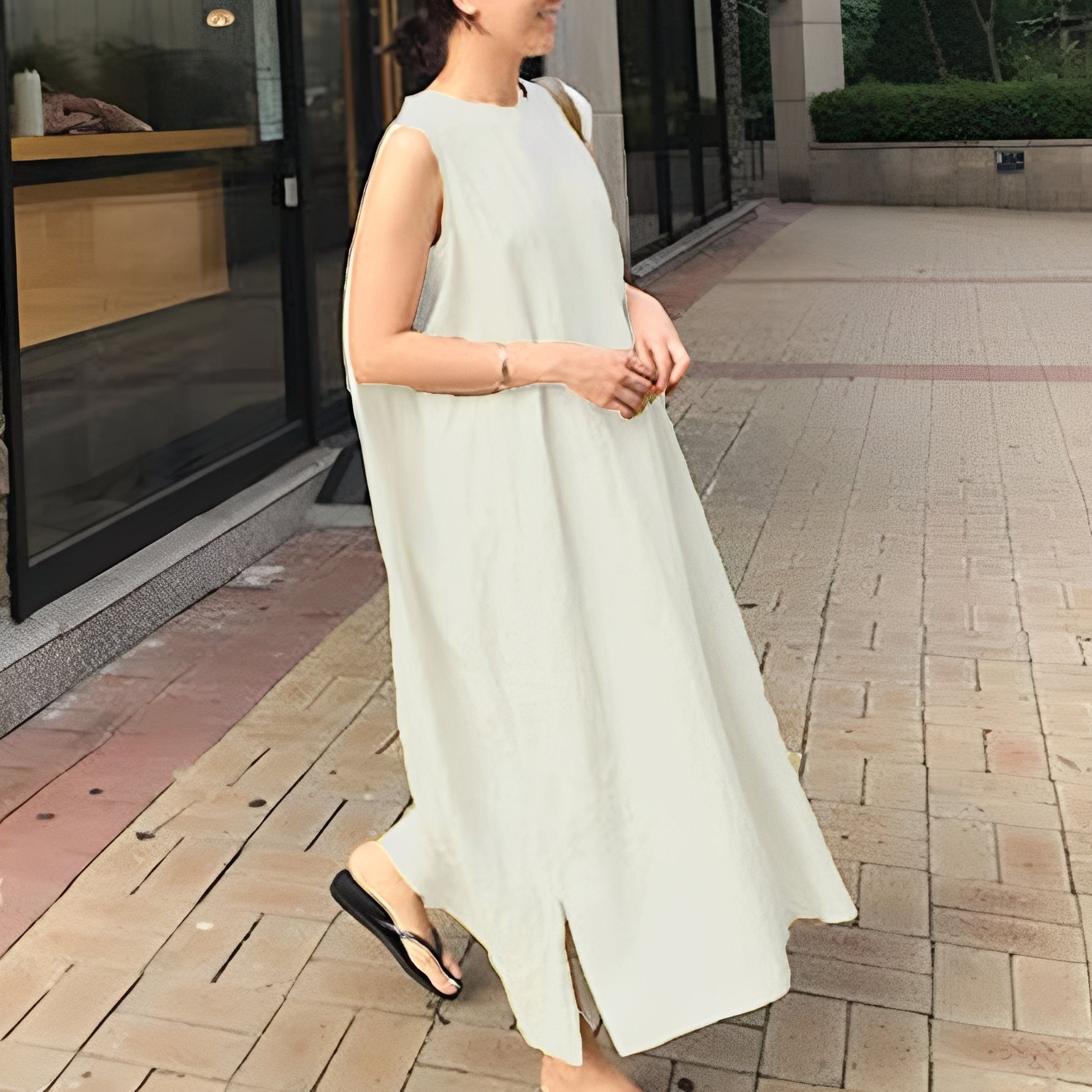 Carly - Lässiges, ärmelloses Plisseekleid für Damen