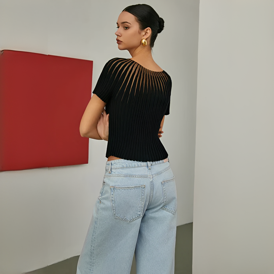 Selena - Stilvolles Kurzarm-Top