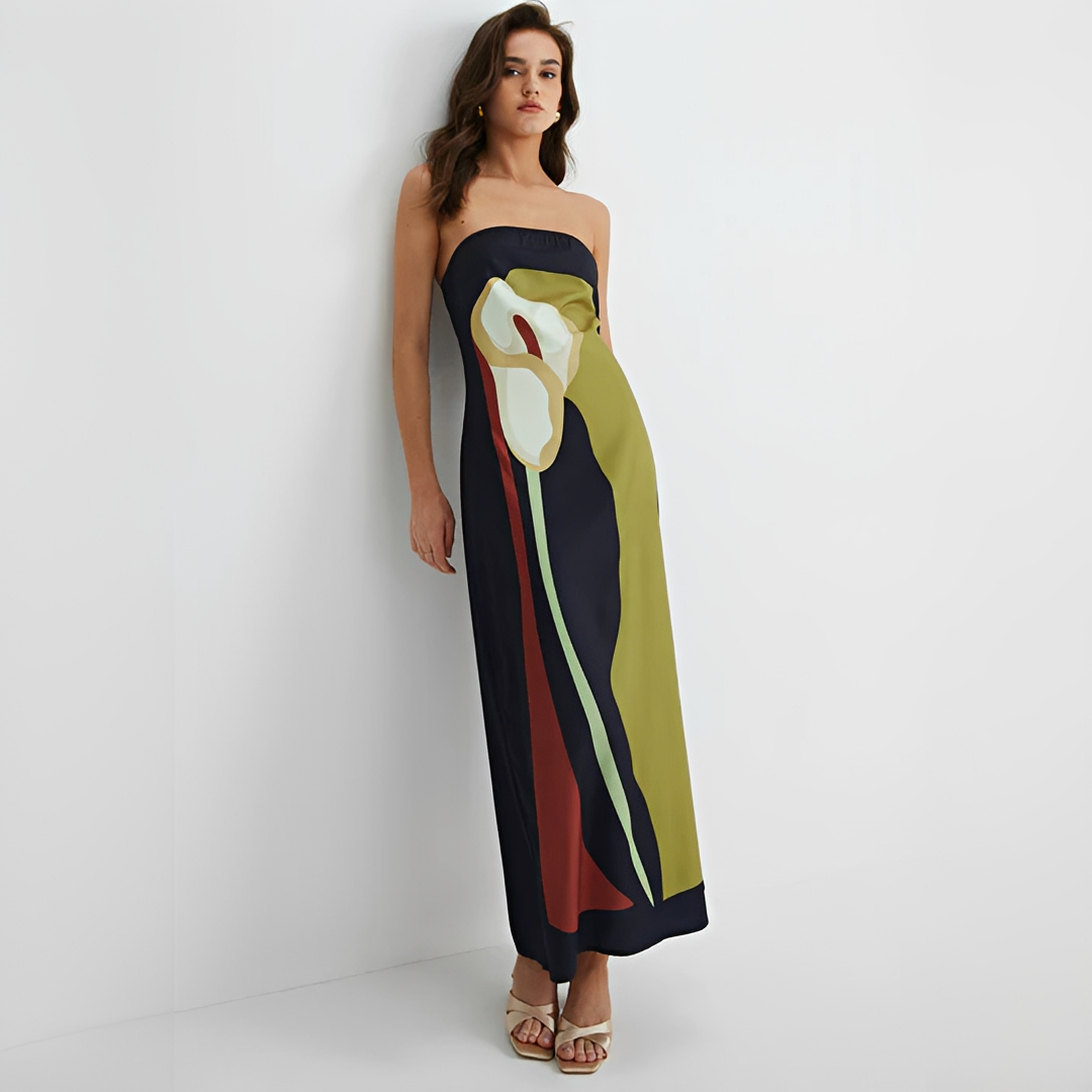 Delaney - Elegantes Kleid mit Blumenmuster und Tube-Top