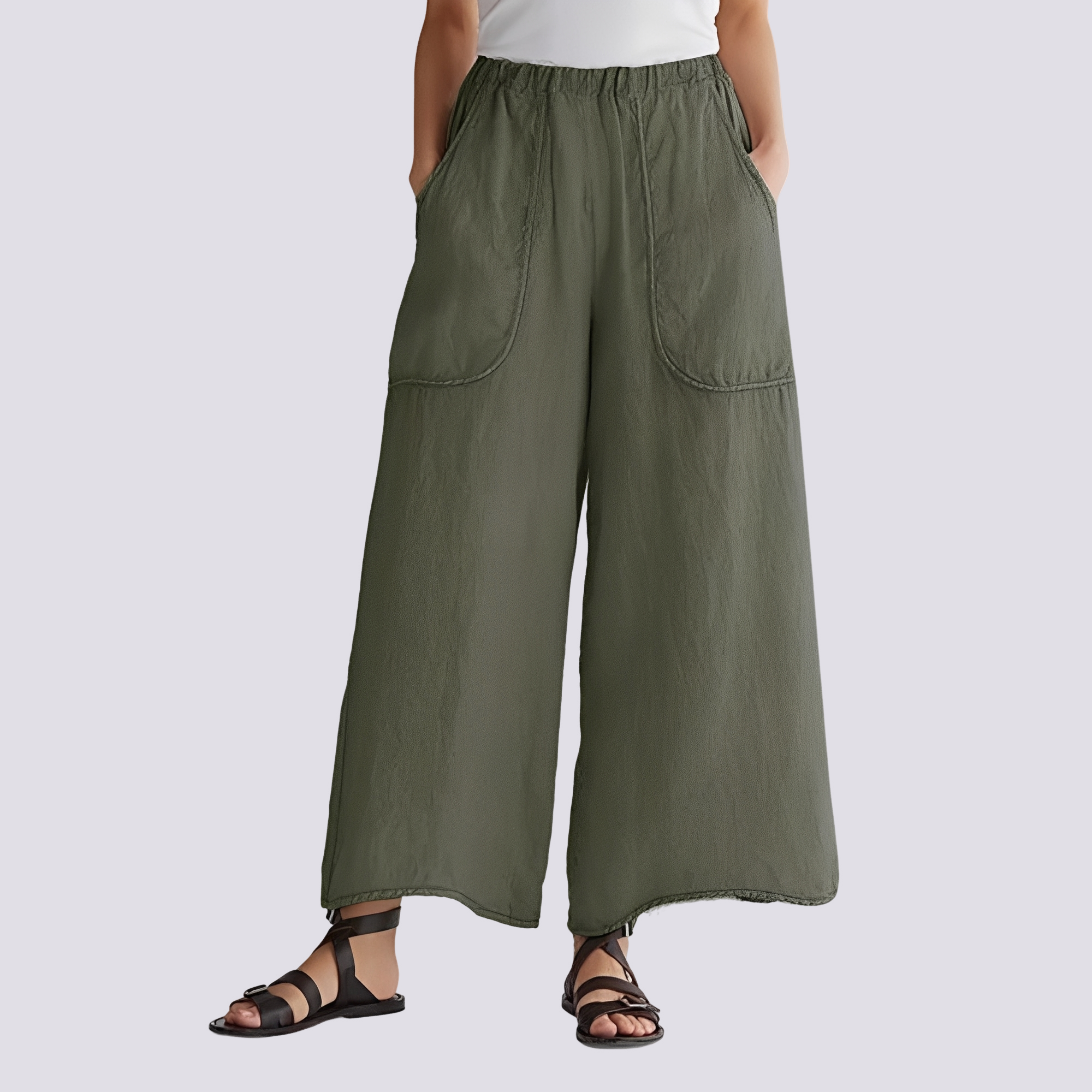 Angela - Lässige Hose mit weitem Bein für Damen