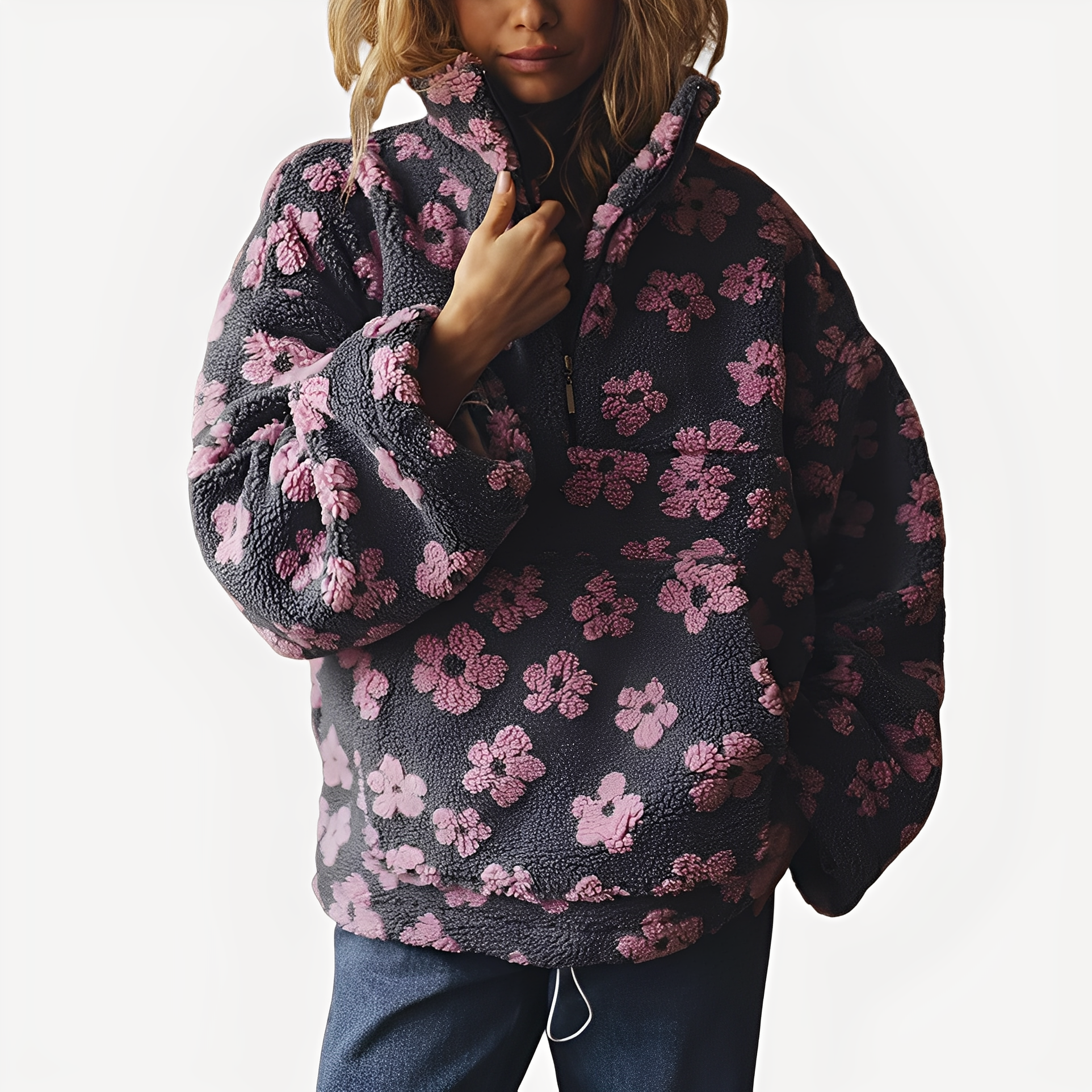 Elizabeth - Moderner Pullover mit Blumendekor