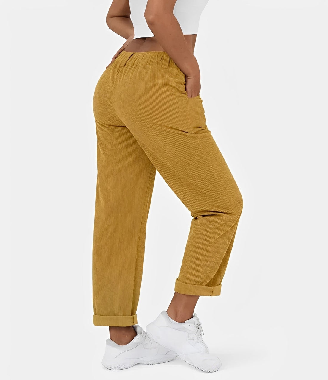 Liana - Lässige Hochtaillierte Cordhose