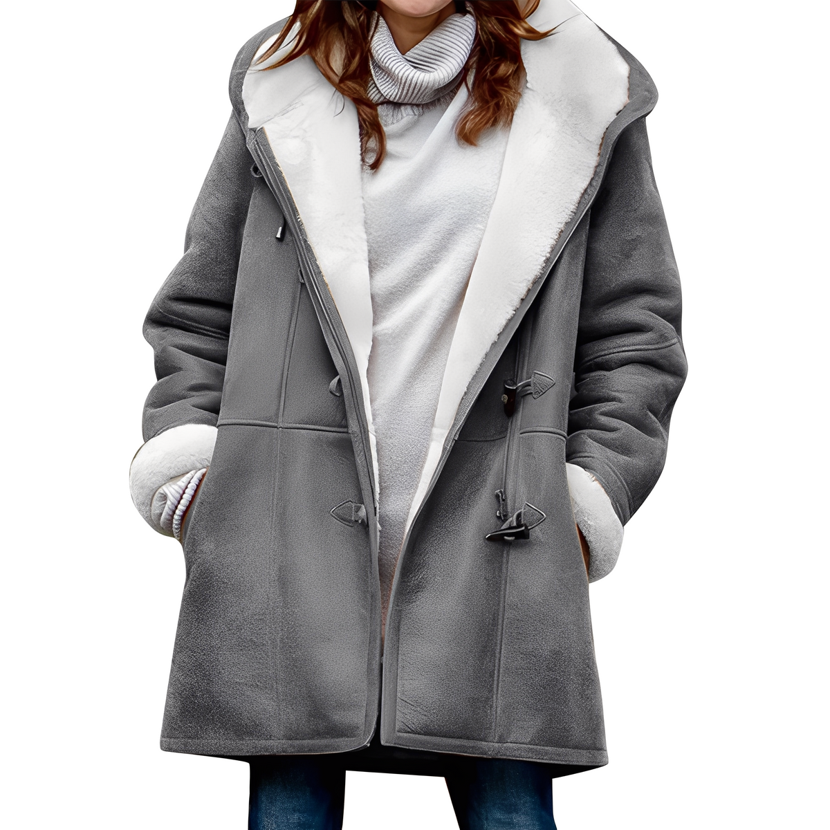 Madilyn - Bequemer, warmer Mantel mit Kapuze
