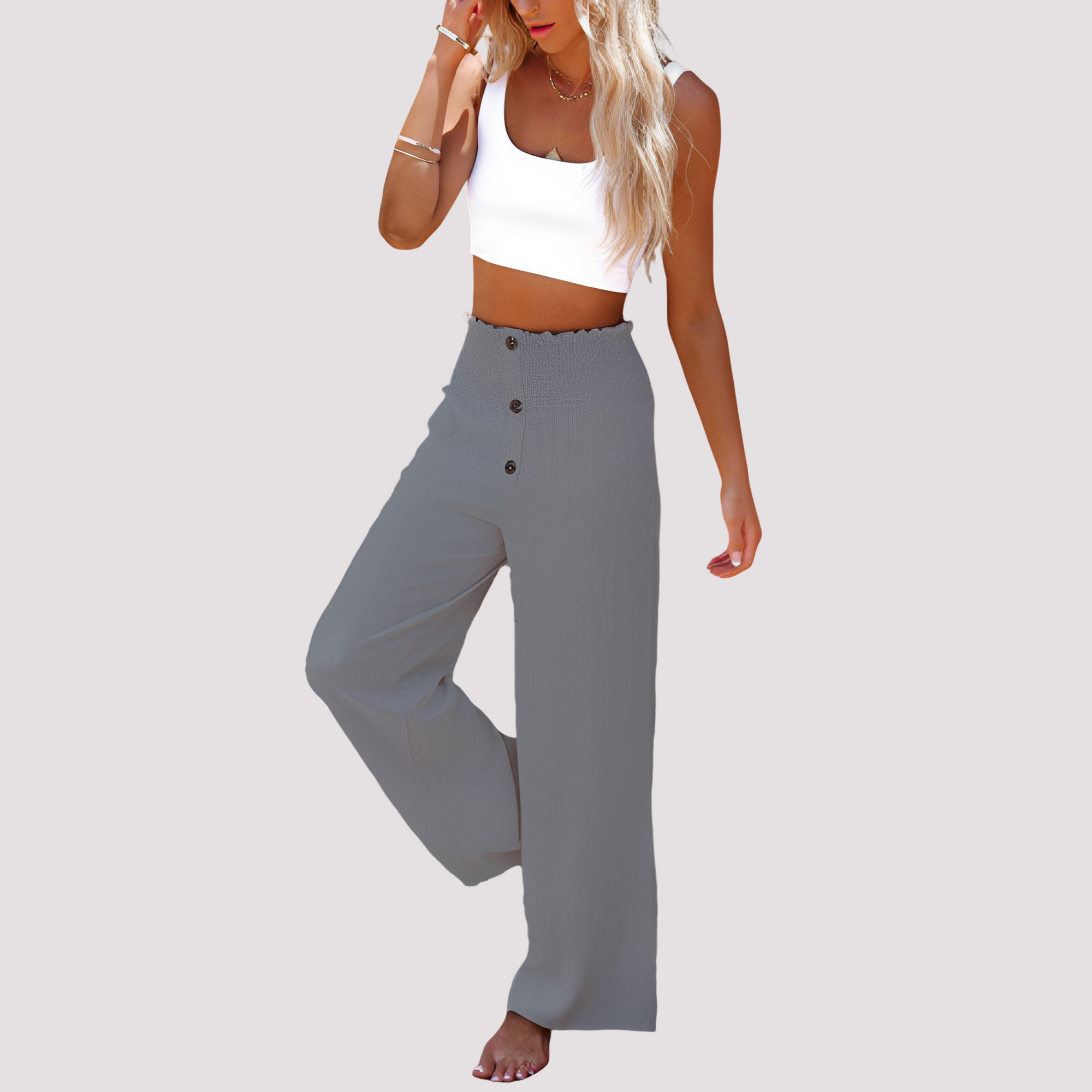 Christa - Lockere hoch taillierte Hose