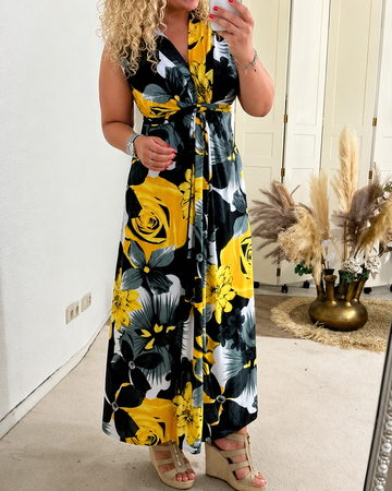 Katrina - Stilvolles, ärmelloses Kleid mit Blumenmuster