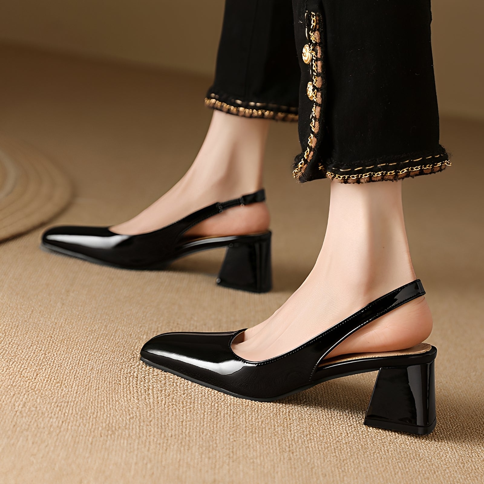 Kristen - Elegante Quadratische Absatzschuhe