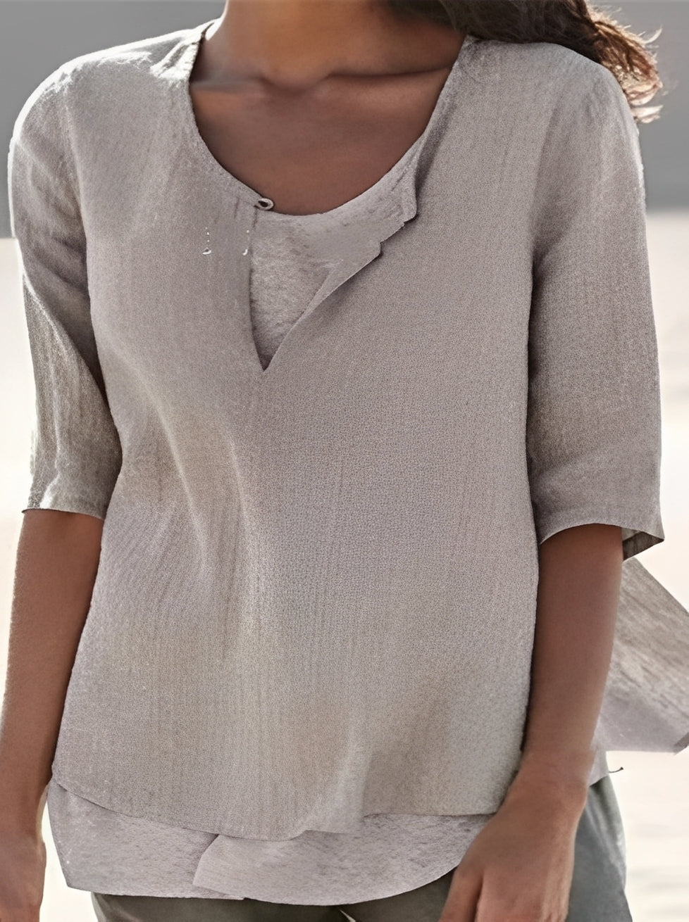 Shania - Stilvolle Bluse mit Lagenlook für Damen