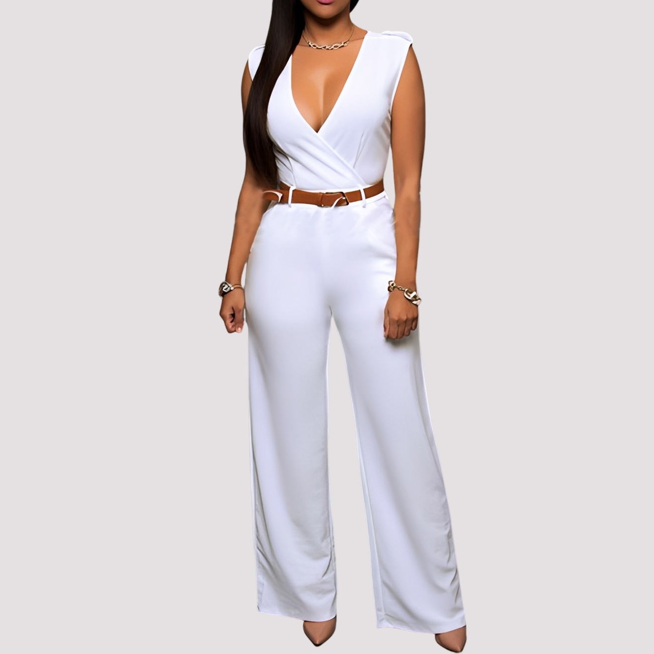 Esther - Eleganter Jumpsuit mit Gürtel für Damen