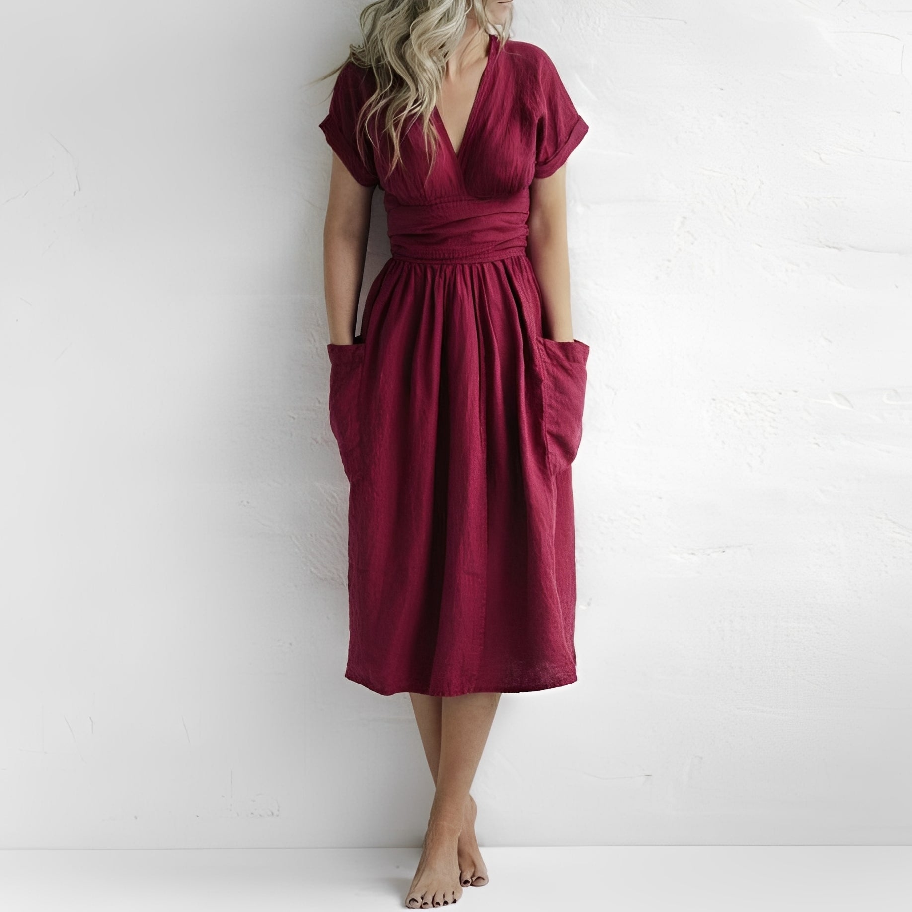 Sasha - Lässiges Wickelkleid mit Taschen