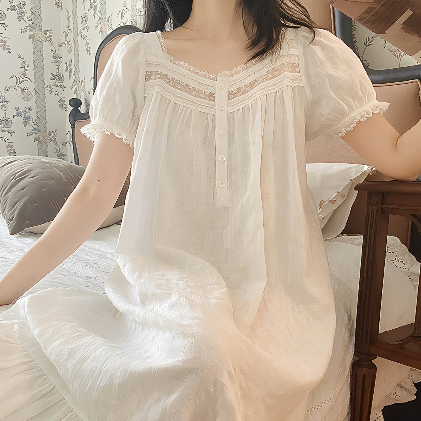 Rhonda - Bequemes, kurzärmeliges, dünnes Kleid für Damen