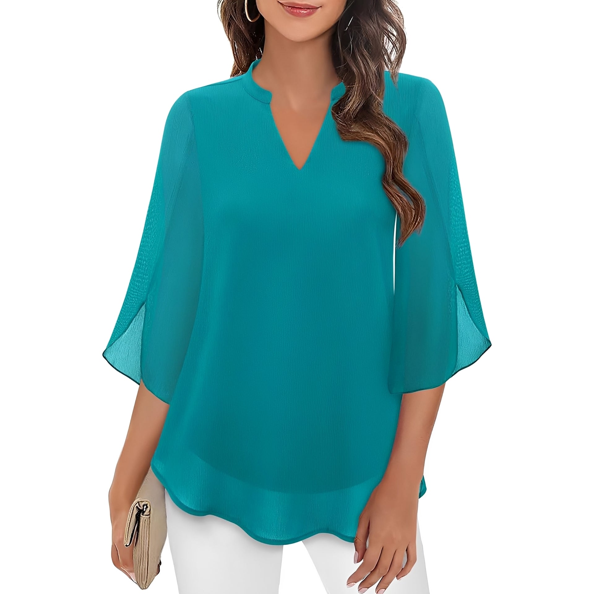 Vanessa - Lockere Bluse mit V-Ausschnitt für Damen