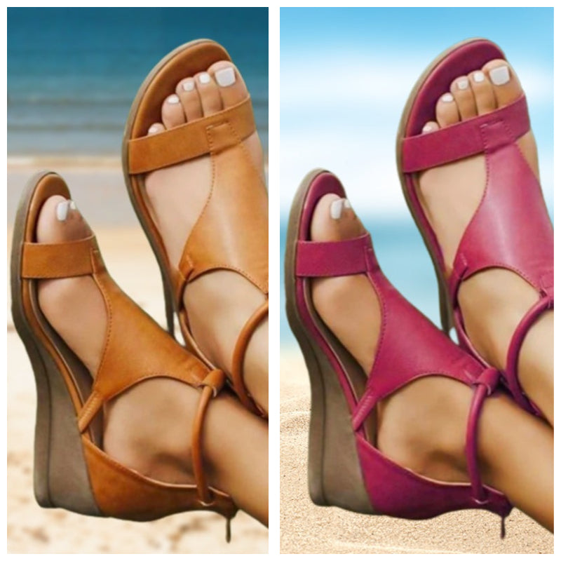 Anne – Orthopädische Ledersandalen mit Absatz