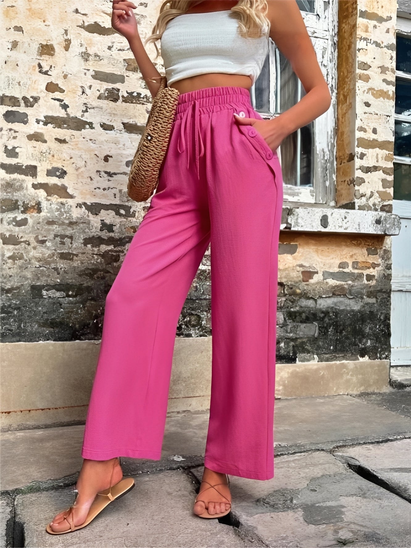 Allie - Stilvolle, locker sitzende Hose mit hoher Taille für Damen