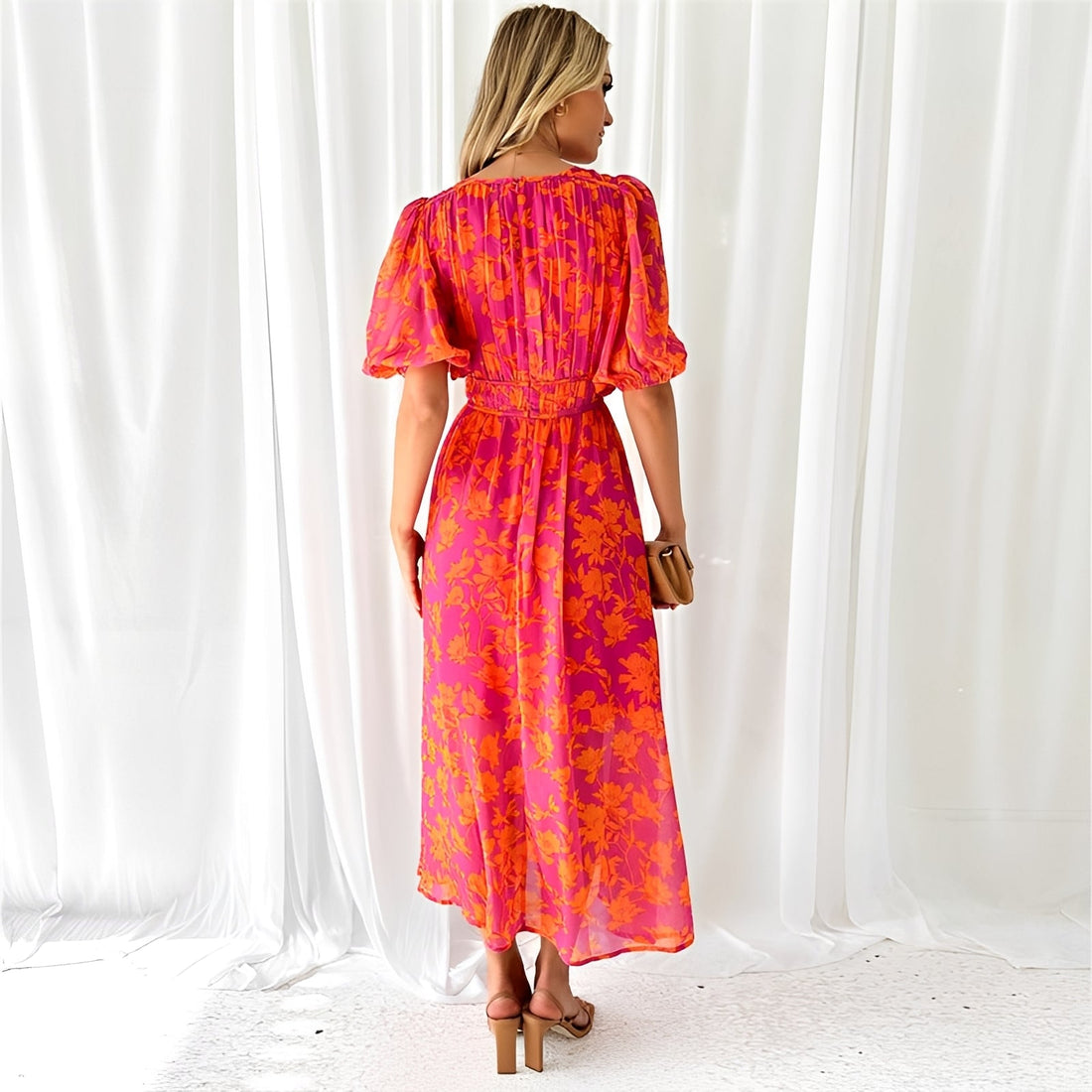 Louisa - Florales Lockeres Midikleid