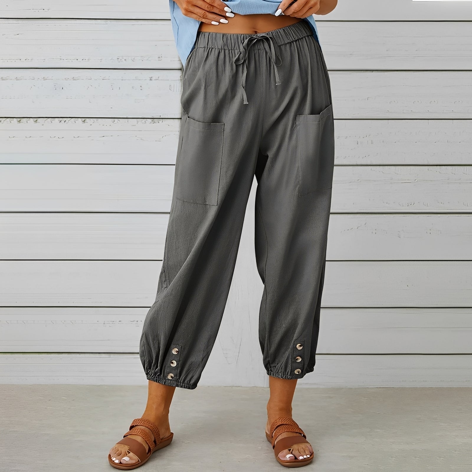 Christa - Lässige, locker sitzende, verkürzte Hose für Damen