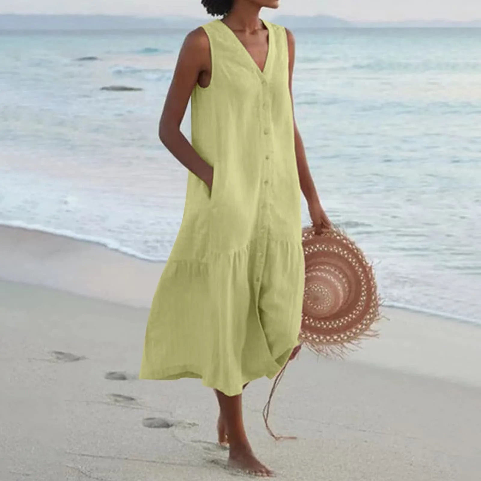 Lena - Premium-Kleid mit V-Ausschnitt