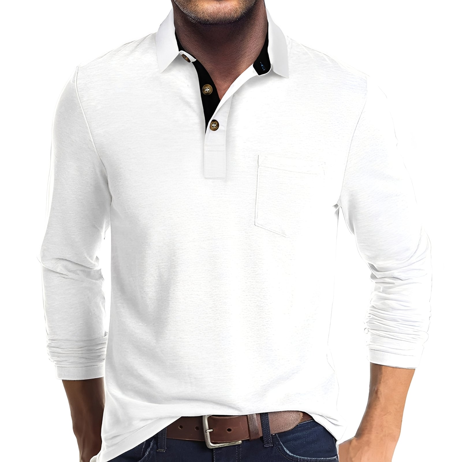 Marty - Lässiges langärmeliges Poloshirt für Herren