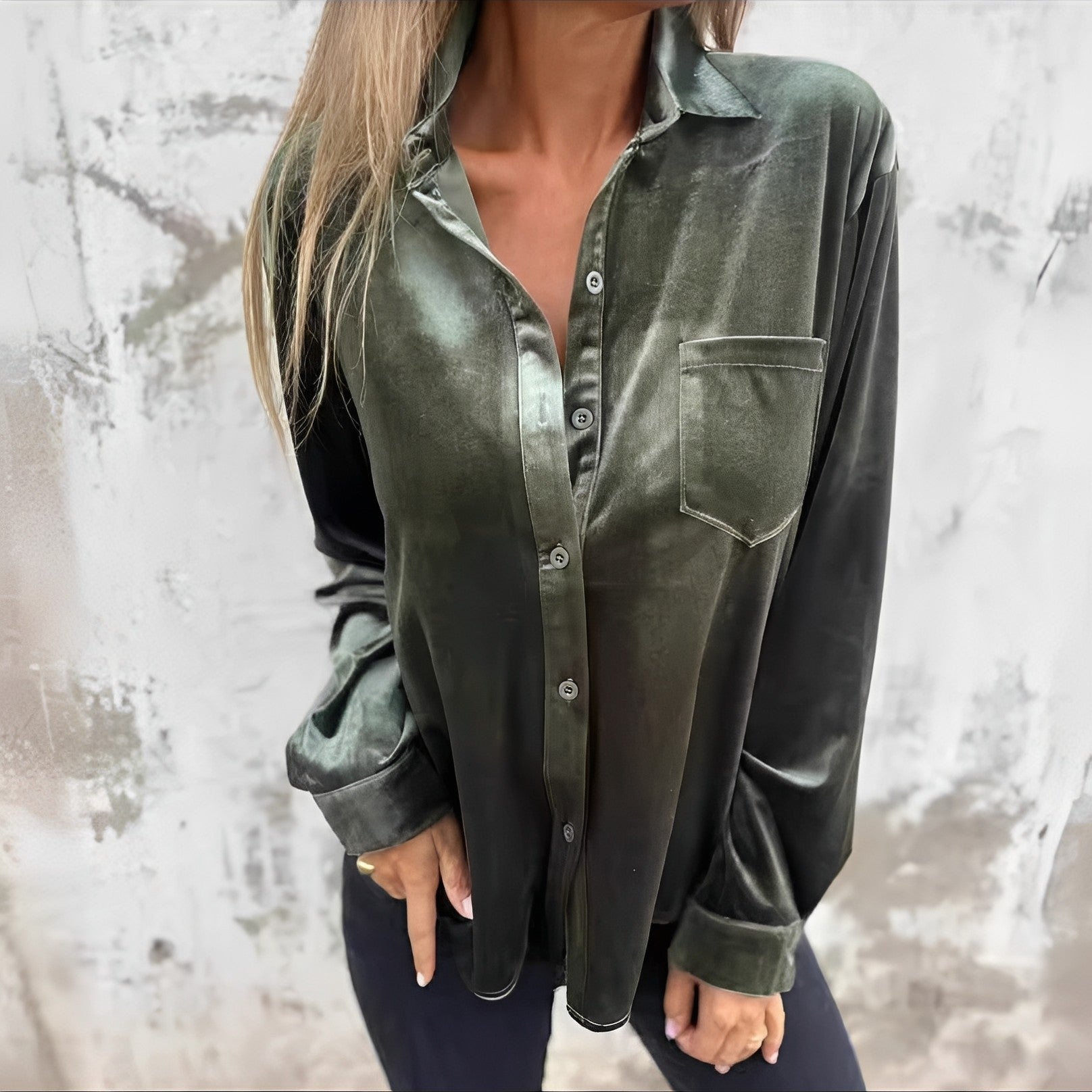Jessie - Langärmlige Bluse mit Knopfleiste