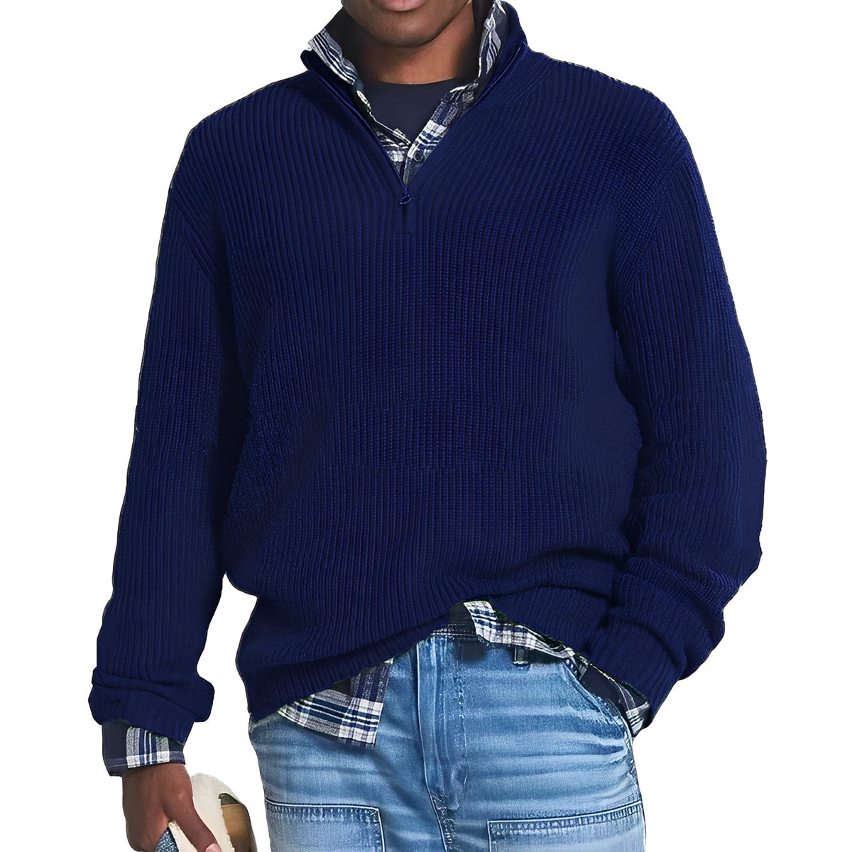 Edward - Moderner Pullover mit halbem Reißverschluss