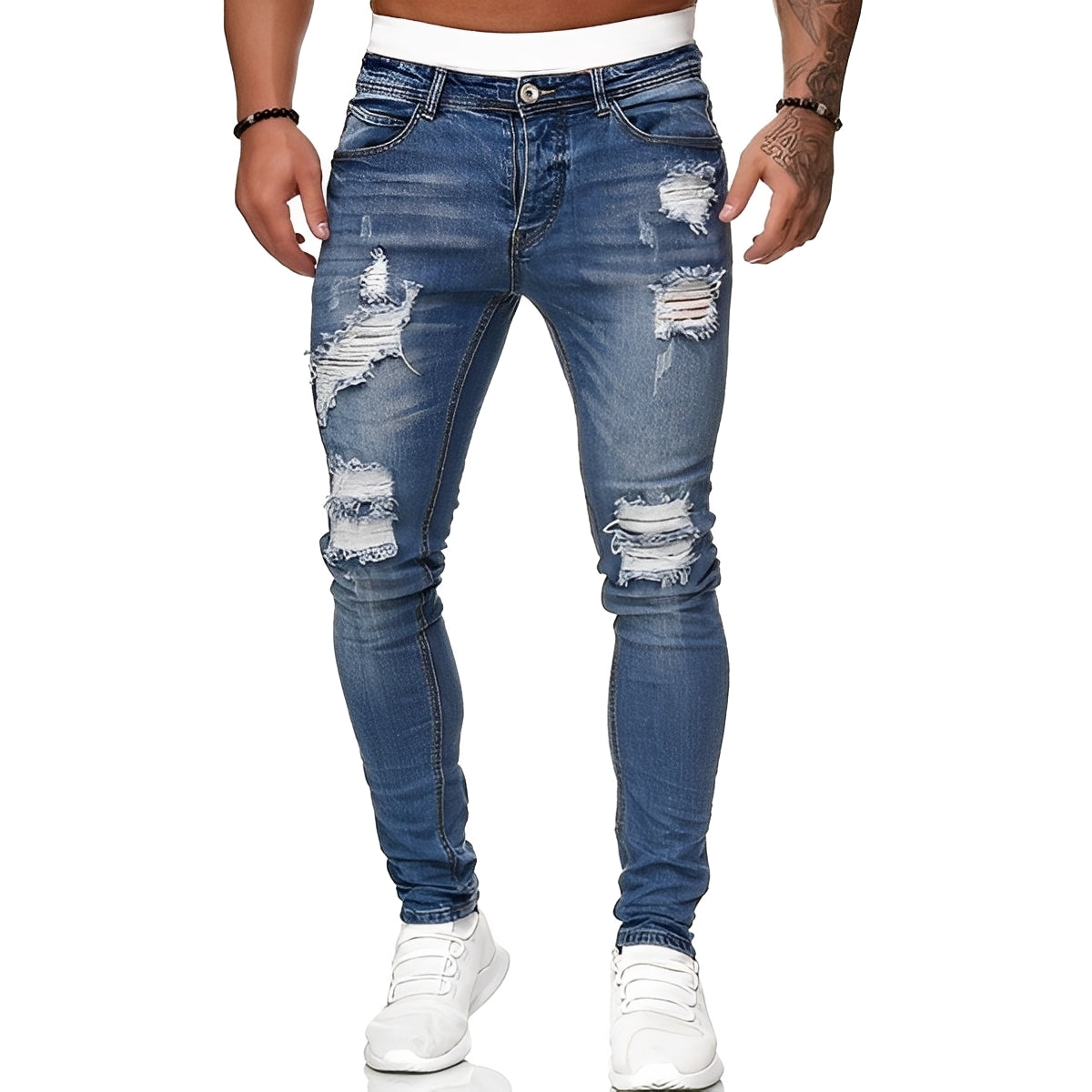 Annie - Lässige Skinny-Jeans mit Rissen für Herren