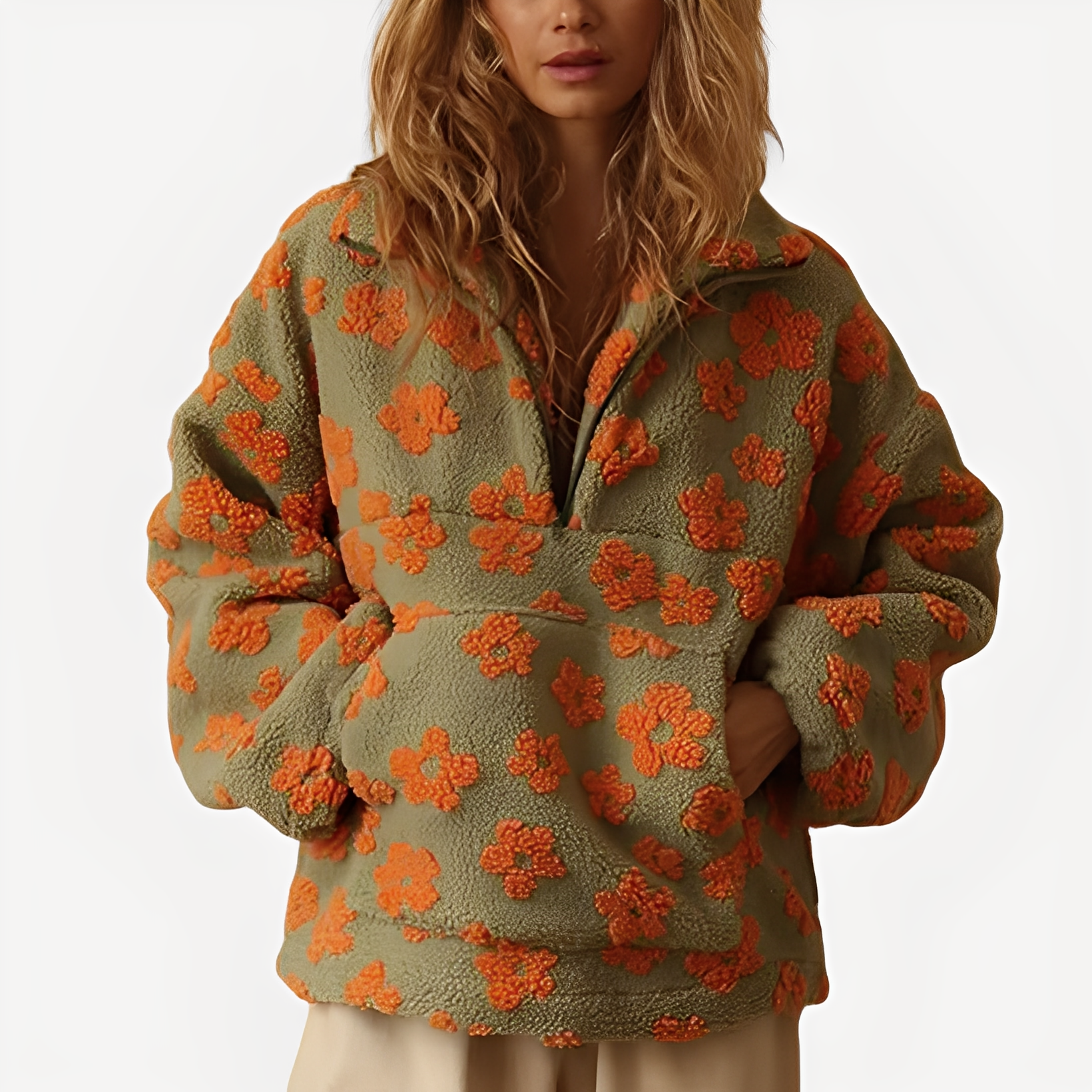 Elizabeth - Moderner Pullover mit Blumendekor
