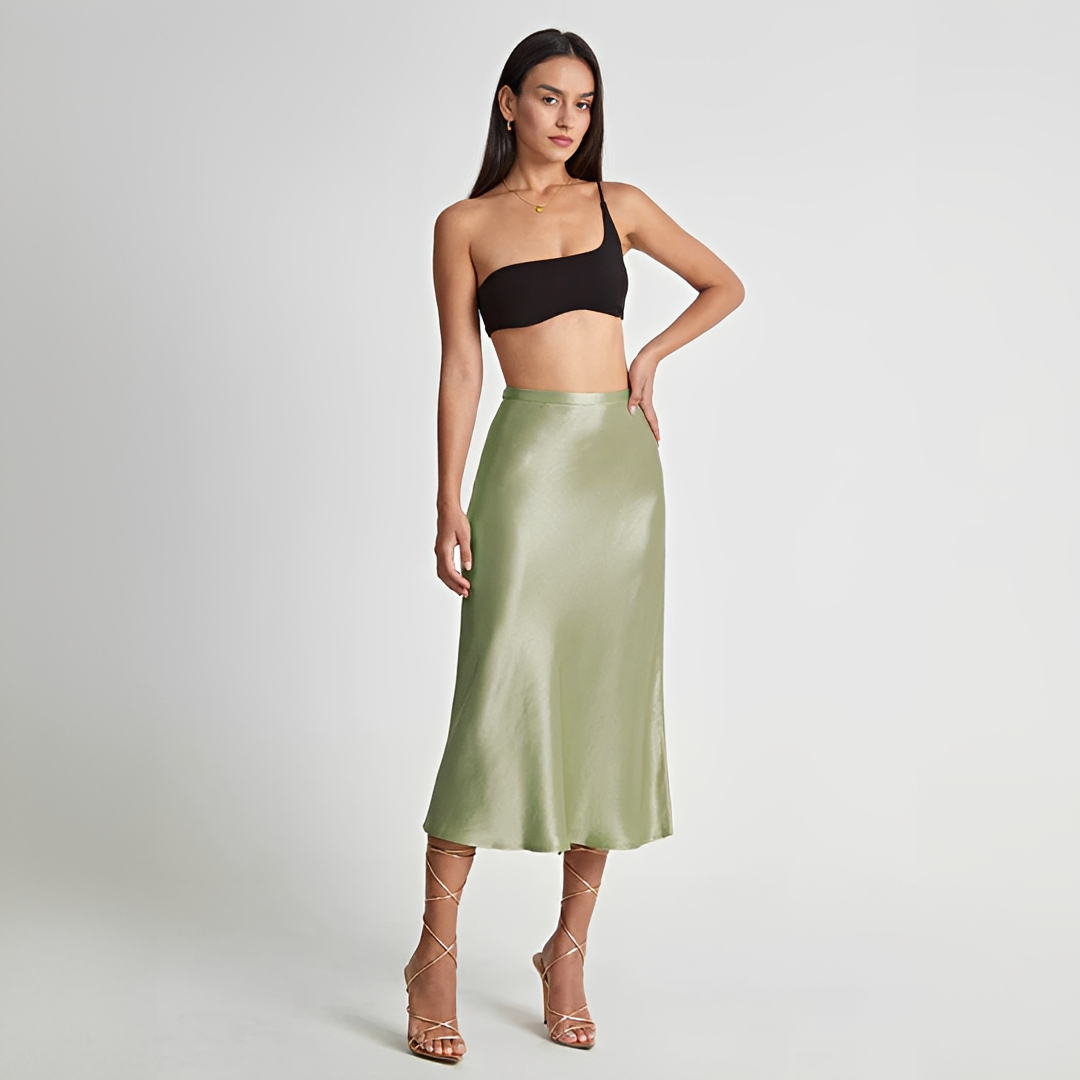 Emilia - Stilvoller Midi-Rock mit hoher Taille