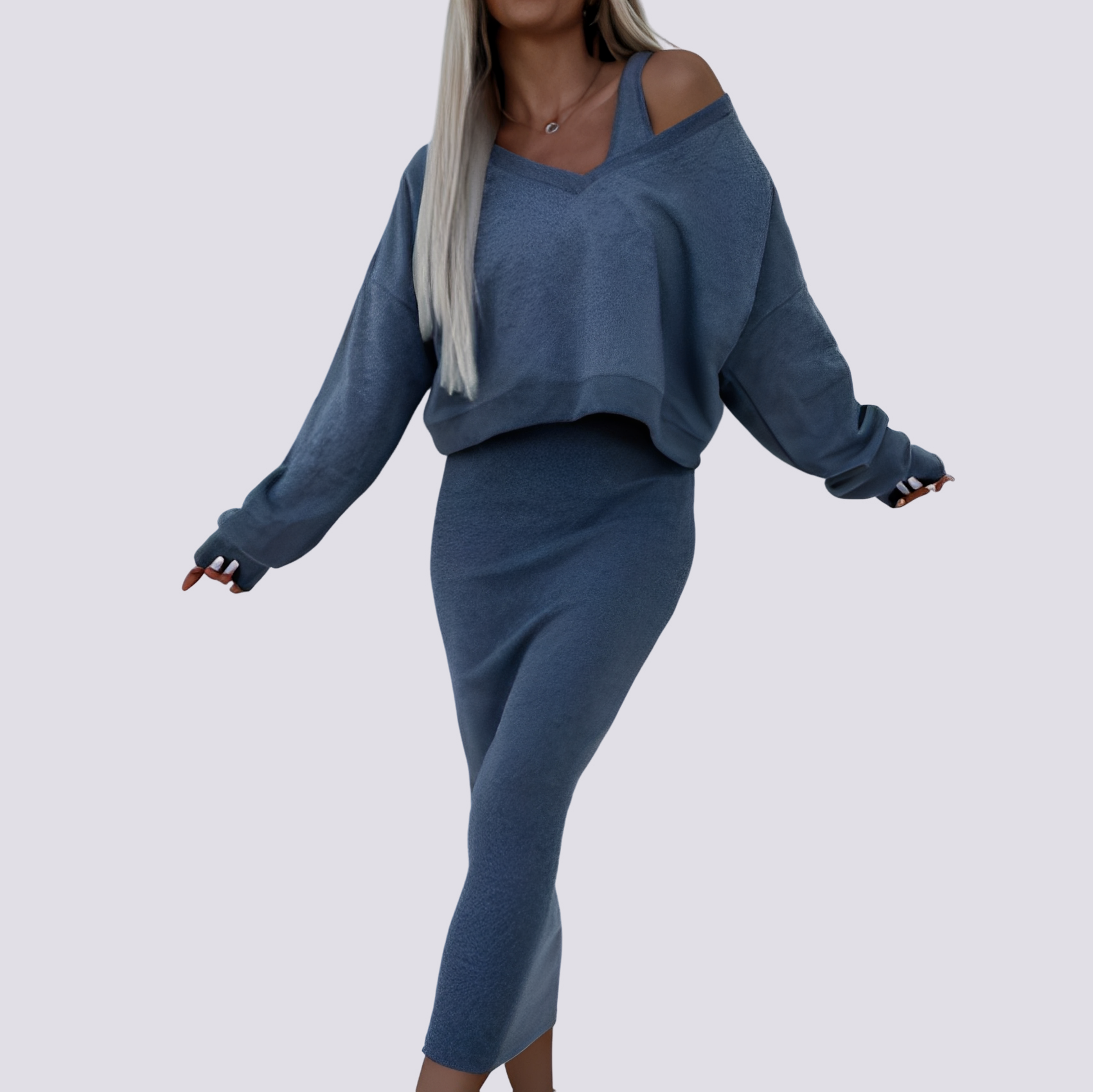 Elsie - Stilvolles Zweiteiliges Kleid-Set