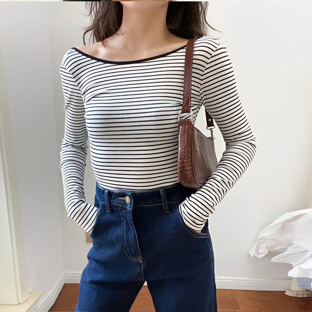 Michaila - Gestreifter Overall mit langen Ärmeln