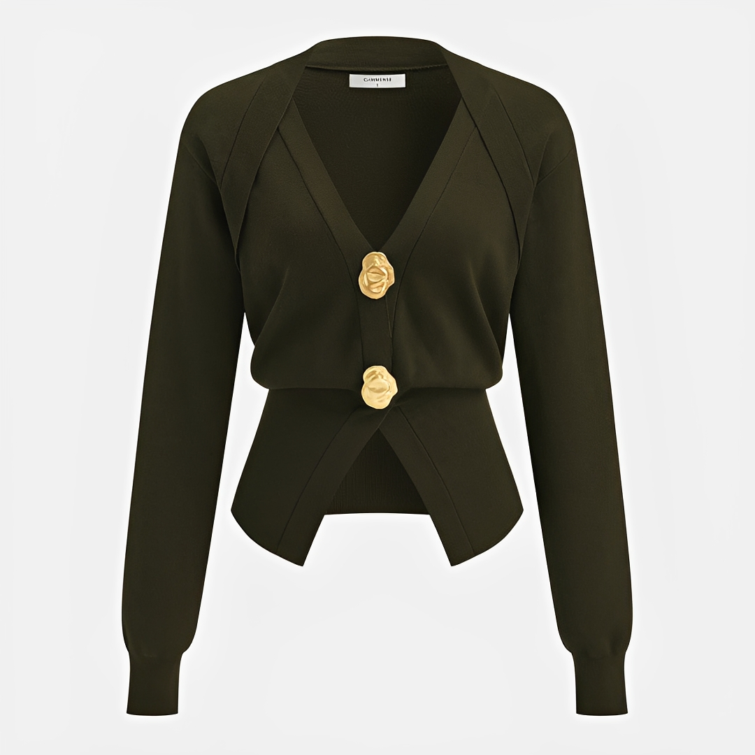 Kisha - Modische Jacke mit V-Kragen
