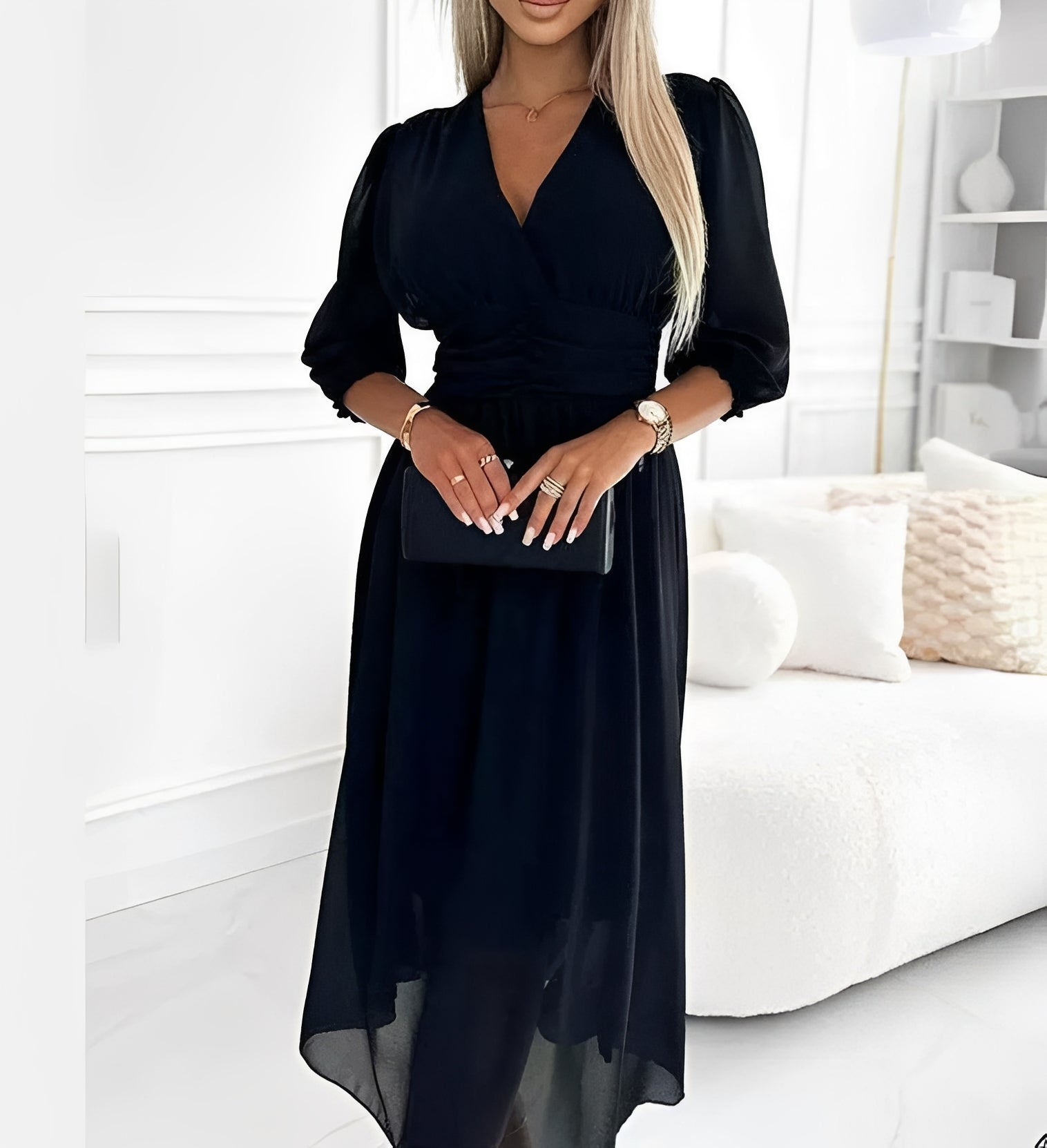Aysha - Langärmliges Midikleid