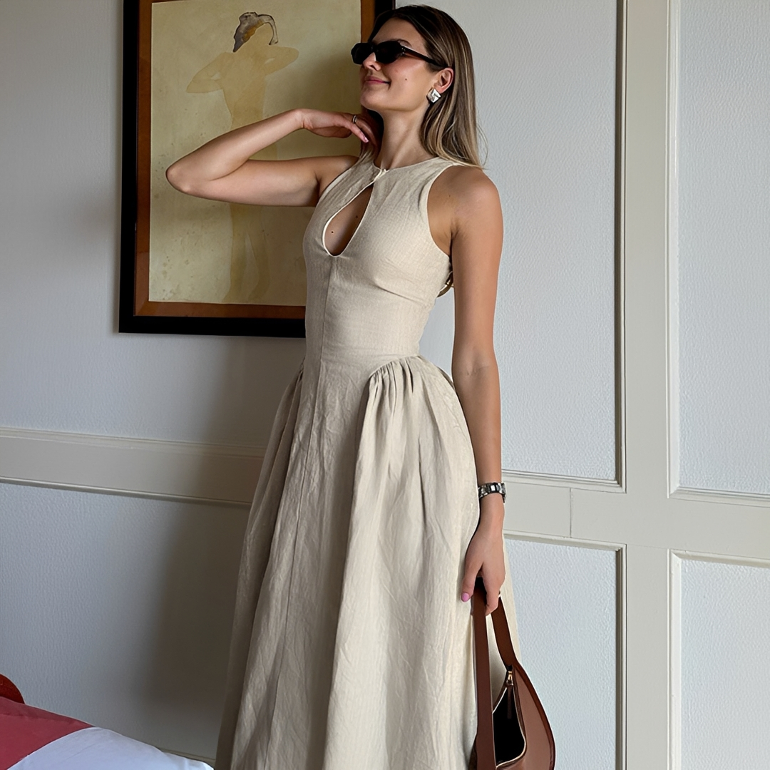 Chelou - Gefaltetes Maxikleid