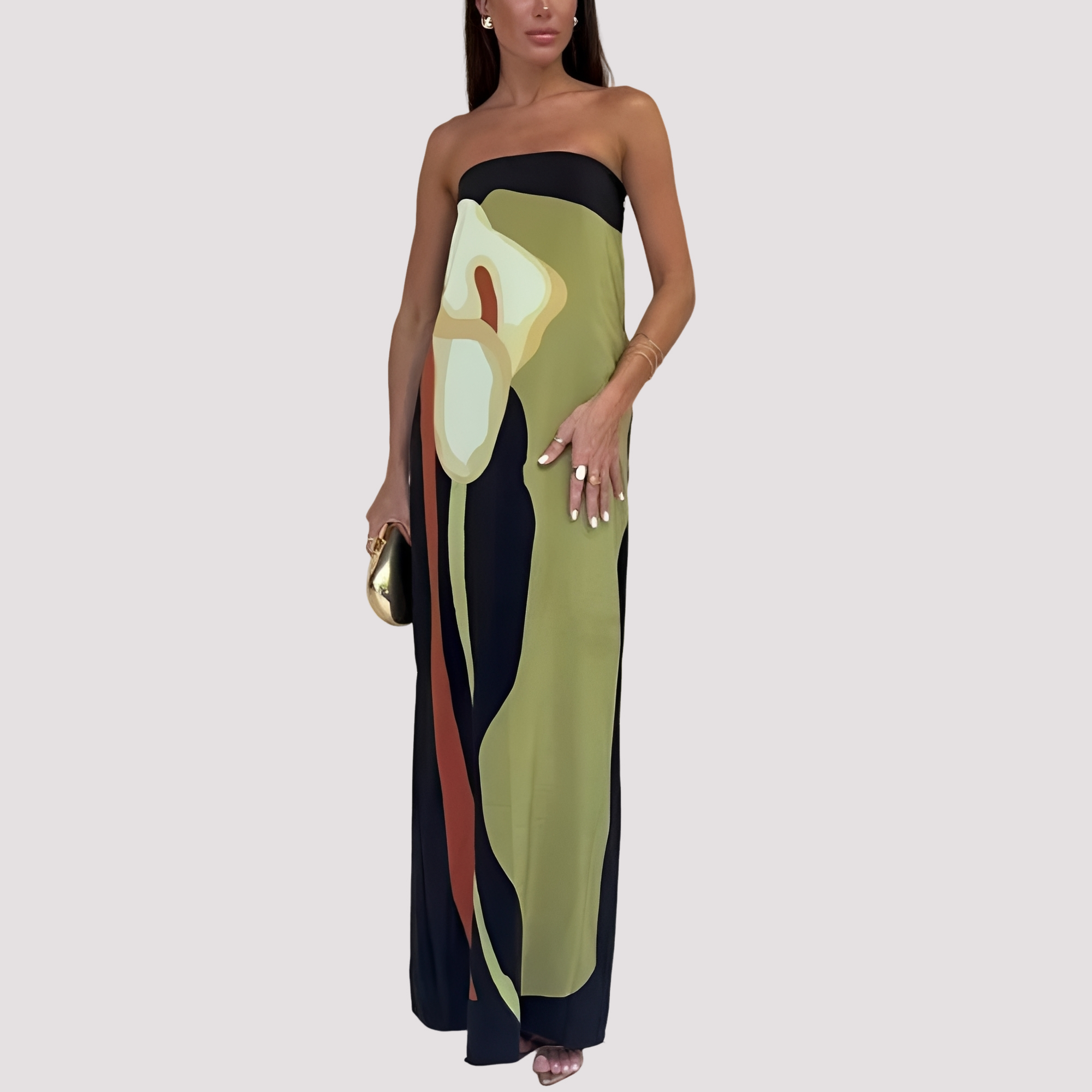 Samara - Stilvolles Trägerloses Maxikleid