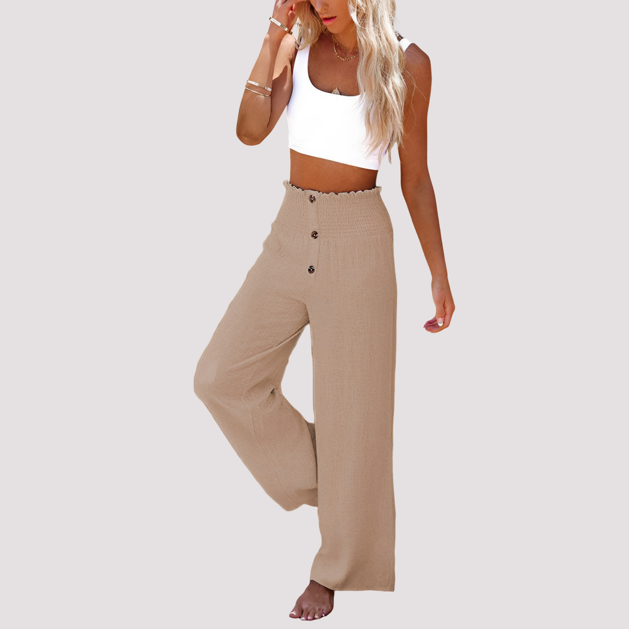 Christa - Lockere hoch taillierte Hose