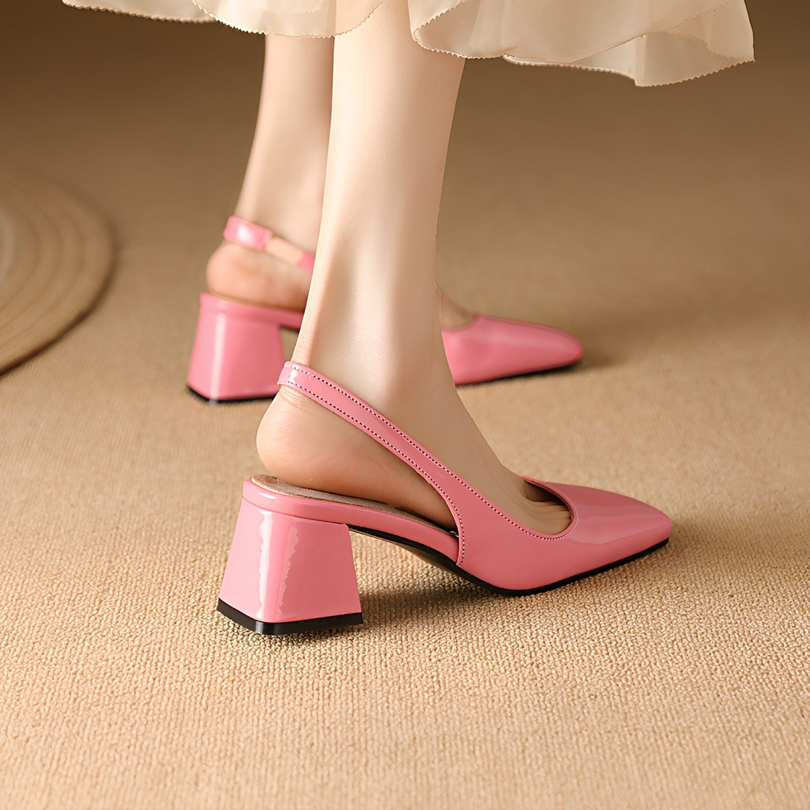 Kristen - Elegante Quadratische Absatzschuhe