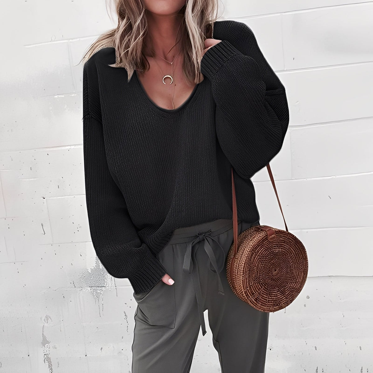 Ariella - Bequemer, wohlig warmer Pullover mit V-Ausschnitt