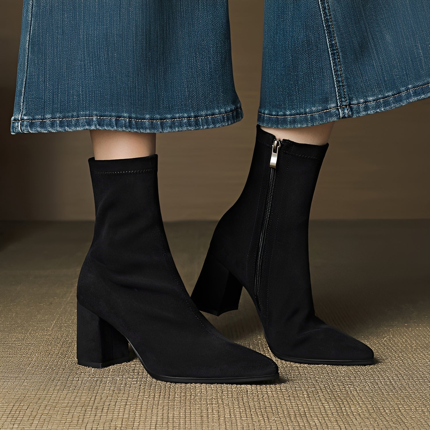 Mikayla - Lässige Stiefel mit Absatz und Reißverschluss